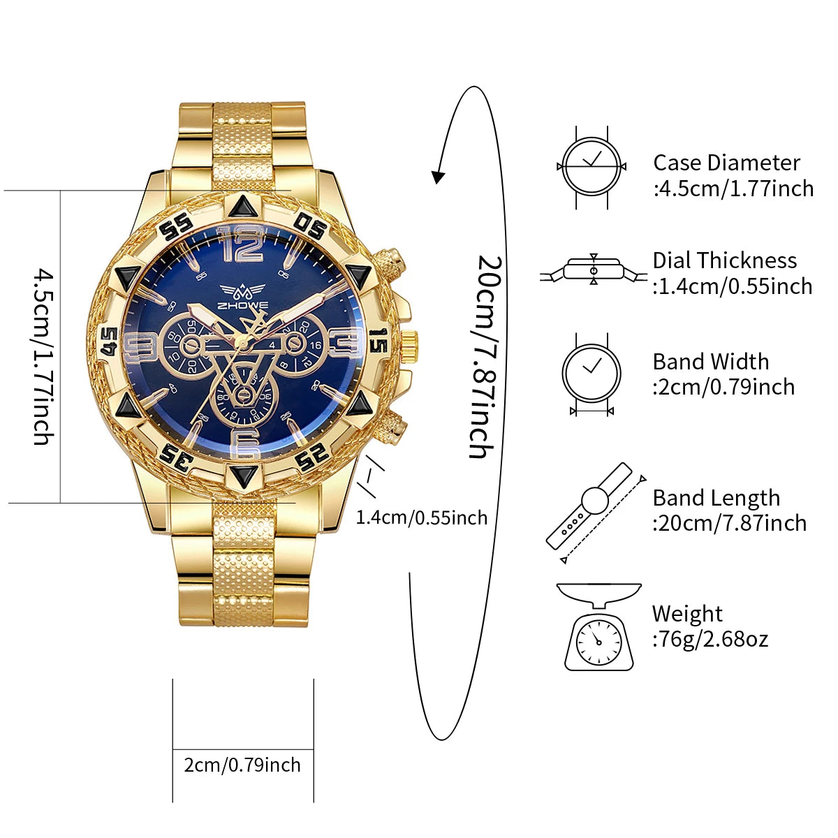 Men's Arabic Dial Quartz Watch, Steel Band, Business Fashion Watch for Men