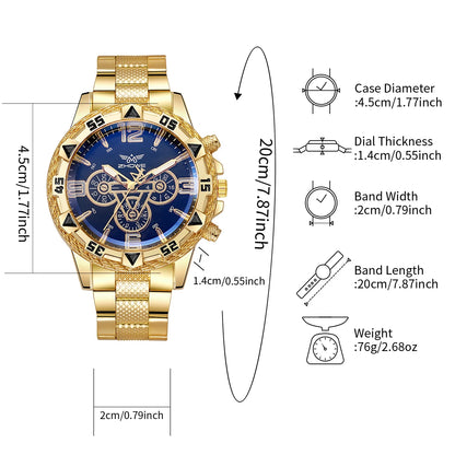 Men's Arabic Dial Quartz Watch, Steel Band, Business Fashion Watch for Men